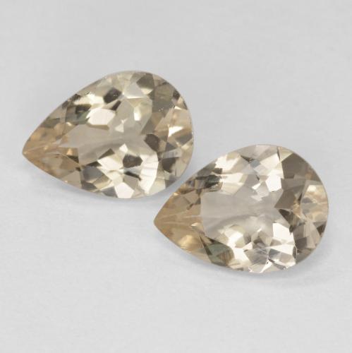 Light Golden Morganite Gem - 0.8ct Pear Facet (ID: 571880)