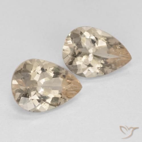 1.87 ctw Golden Morganite Stones, Natural Morganite in Pear Facet Shape for Sale