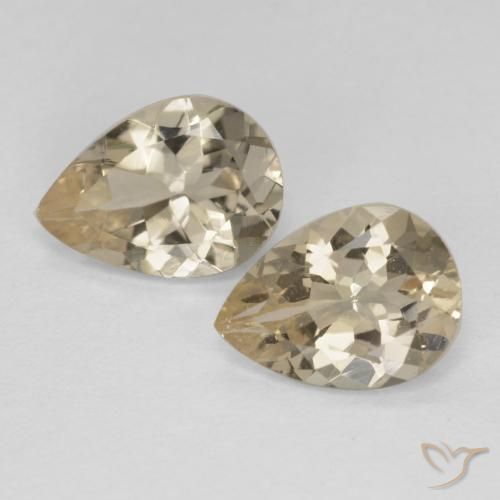 Light Golden Morganite Gem - 0.9ct Pear Facet (ID: 571883)