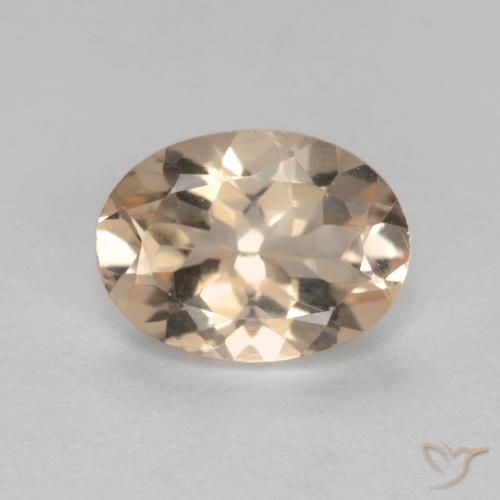 1.05ct Natural Salmon Pink Morganite, Oval, VVS-VS