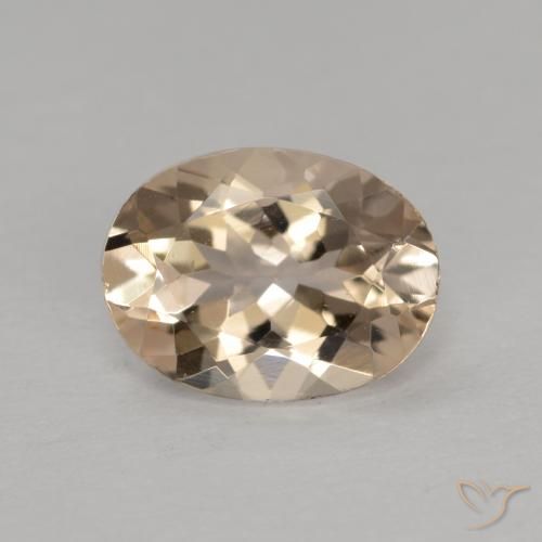 Light Golden Morganite Gem - 1ct Oval Facet (ID: 571915)