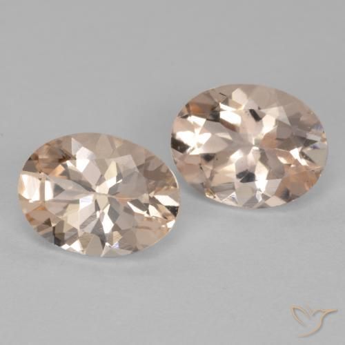 2.20 ctw Pink Morganite Stones, Natural Morganite in Oval Facet Shape for Sale