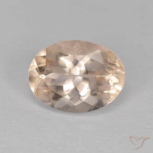 1.24ct Natural Salmon Pink Morganite, Oval, VVS-VS