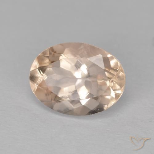 1.24 ct Pink Morganite Stone, Natural Morganite in Oval Facet Shape for Sale