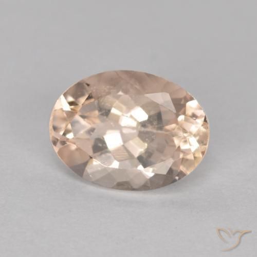 1.21 ct Pink Morganite Stone, Natural Morganite in Oval Facet Shape for Sale