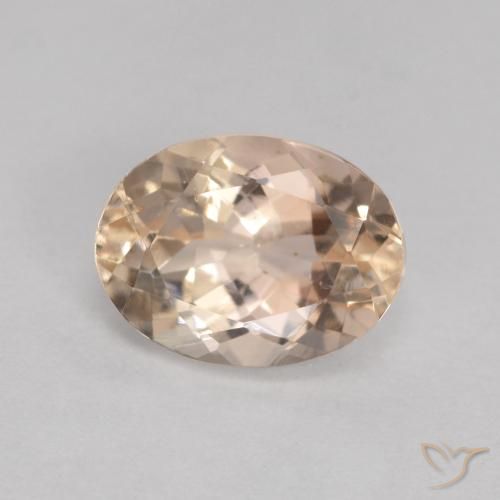1.23 ct Pink Morganite Stone, Natural Morganite in Oval Facet Shape for Sale