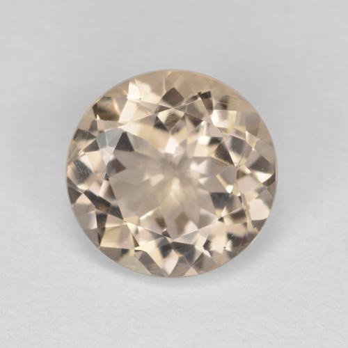1.42 ct Golden Morganite Gemstone, Morganite Gem in Round Facet Shape for Sale.