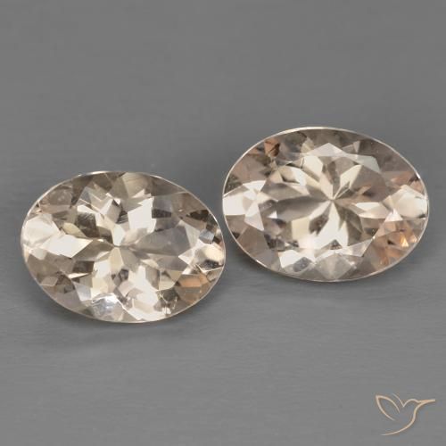2.12 ctw Pink Morganite Stones, Natural Morganite in Oval Facet Shape for Sale