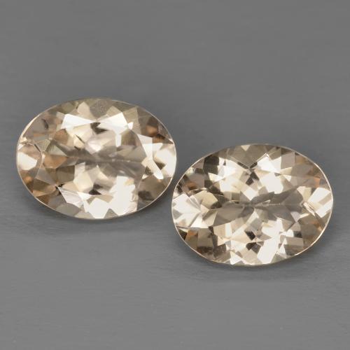 Light Neutral Orange Morganite Gem - 1ct Oval Facet (ID: 577843)