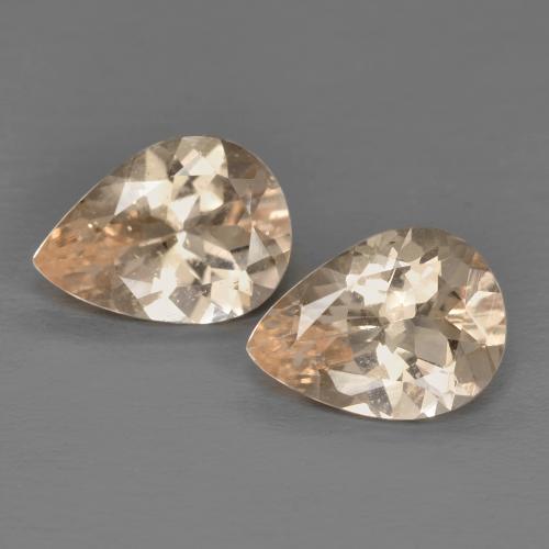 1.70 ctw Orange Morganite Gemstones, Morganite Gems in Pear Facet Shape for Sale.