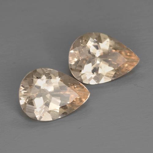 1.70 ctw Orange Morganite Stones, Natural Morganite in Pear Facet Shape for Sale