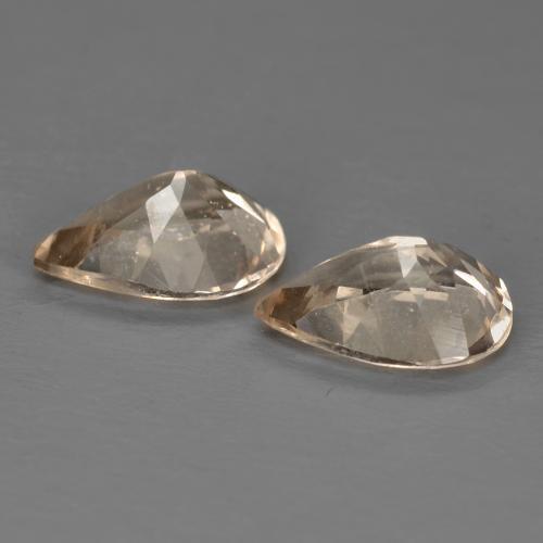 Morganite Gemstones in 8 x 6 mm (calibrated) Size for Sale, Morganite Stones in Light Neutral Orange Color