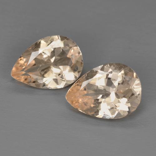 Light Orange Morganite Gem - 0.9ct Pear Facet (ID: 577845)