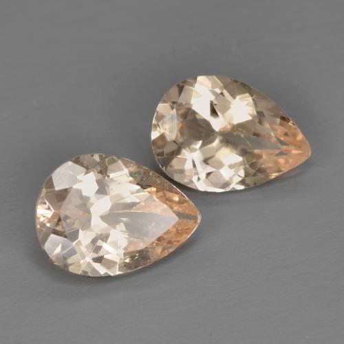 1.79 ctw Orange Morganite Stones, Natural Morganite in Pear Facet Shape for Sale