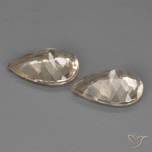 Morganite Gemstones in 7.8 x 5.7 mm Size for Sale, Morganite Stones in Light Neutral Orange Color
