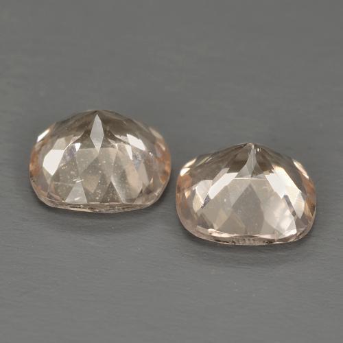 Morganite Gemstones in 6 x 6 mm Size for Sale, Morganite Stones in Light Neutral Orange Color