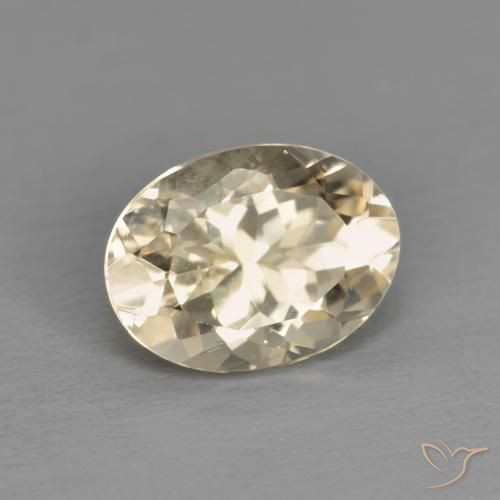 1.23 ct Golden Morganite Stone, Natural Morganite in Oval Facet Shape for Sale