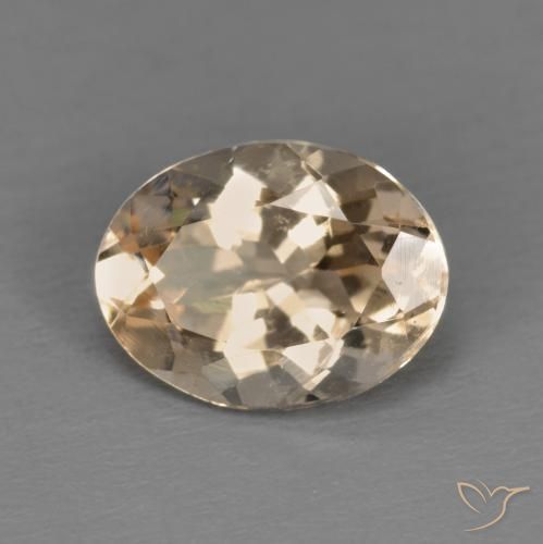 1.02 ct Golden Morganite Stone, Natural Morganite in Oval Facet Shape for Sale