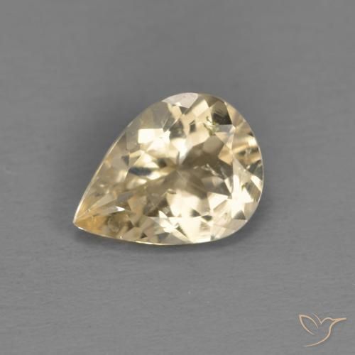 0.87ct Natural Light Golden Morganite, Pear Shape, VS