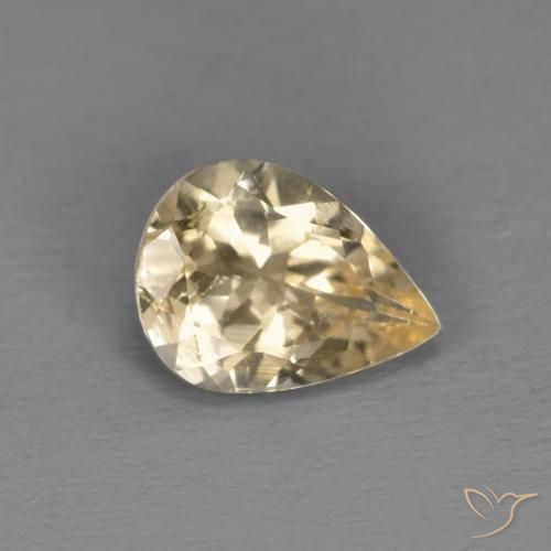 0.87 ct Golden Morganite Stone, Natural Morganite in Pear Facet Shape for Sale