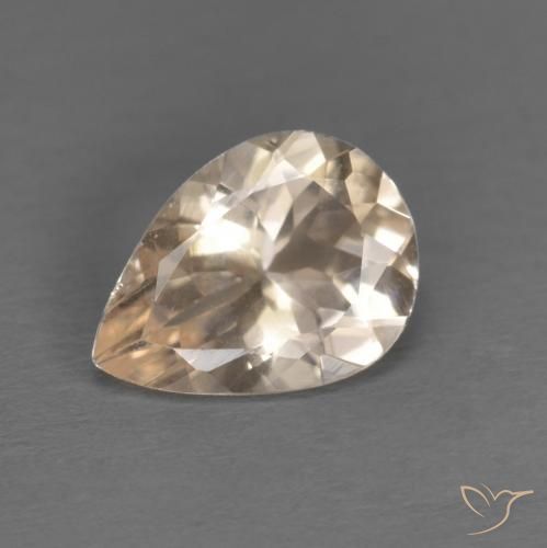 0.74ct Natural Light Golden Morganite, Pear Shape, VS