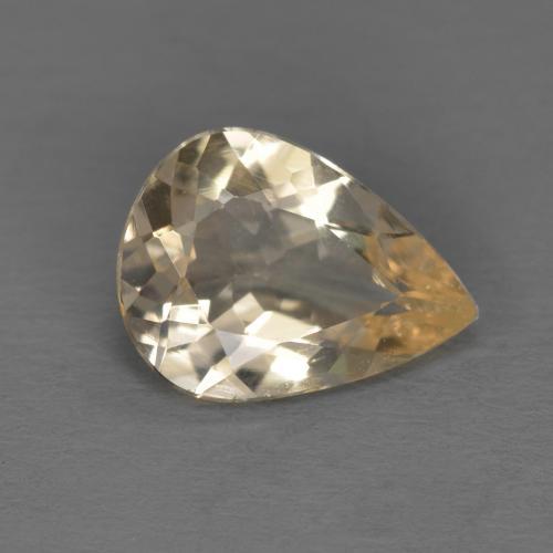 0.86 ct Golden Morganite Stone, Natural Morganite in Pear Facet Shape for Sale