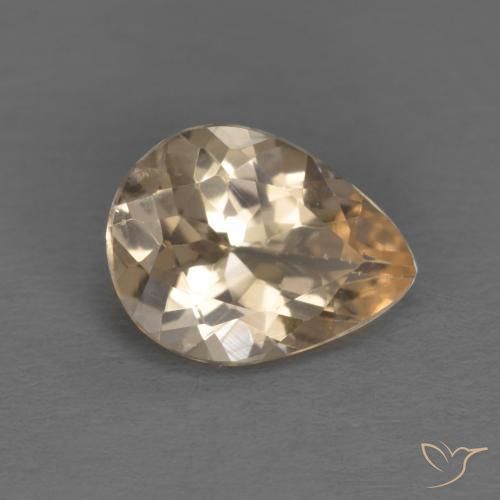 0.85ct Natural Light Golden Morganite, Pear Shape, VS