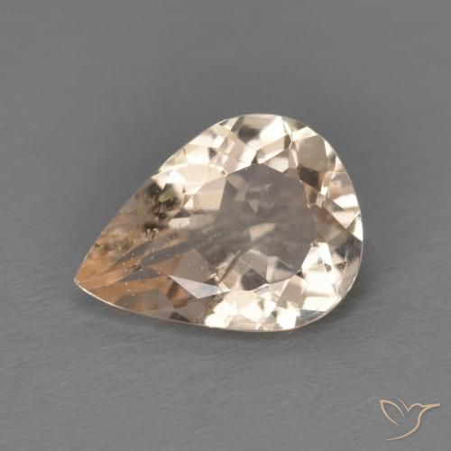0.89 ct Pink Morganite Gemstone, Morganite Gem in Pear Facet Shape for Sale.