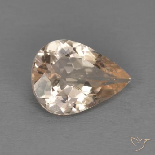 0.89 ct Pink Morganite Stone, Natural Morganite in Pear Facet Shape for Sale