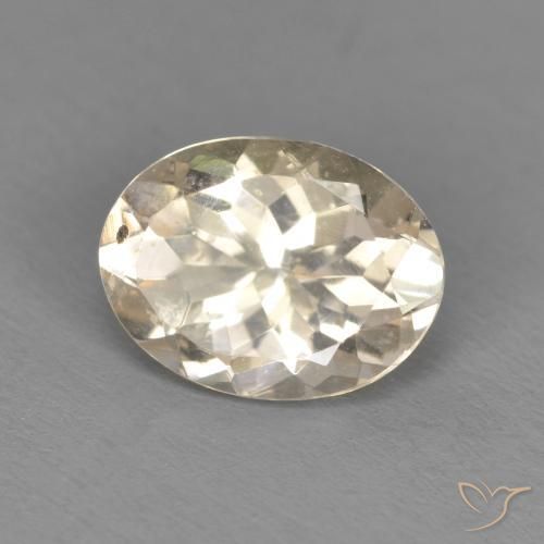0.99 ct Golden Morganite Stone, Natural Morganite in Oval Facet Shape for Sale