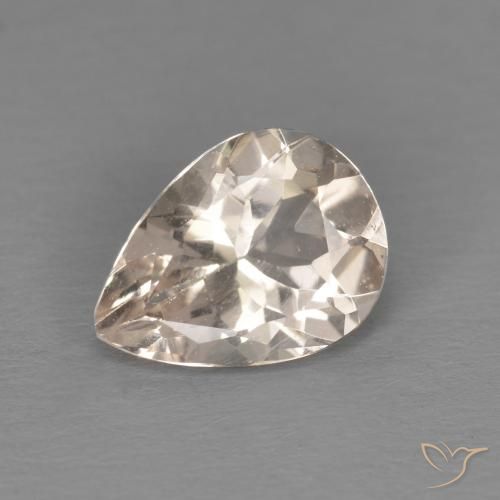 0.76 ct Pink Morganite Stone, Natural Morganite in Pear Facet Shape for Sale