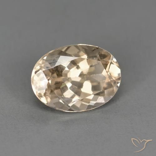1.26 ct Golden Morganite Stone, Natural Morganite in Oval Facet Shape for Sale