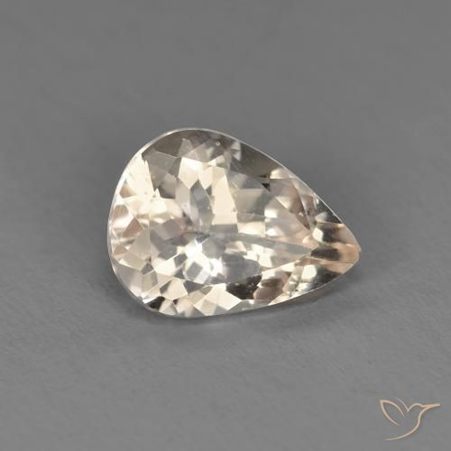 0.95 ct Golden Morganite Stone, Natural Morganite in Pear Facet Shape for Sale