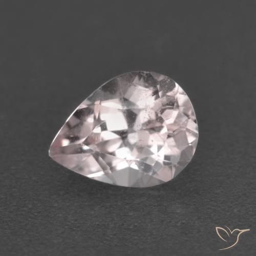 0.82ct Natural Very Light Pink Morganite, Pear Shape, VS-SI