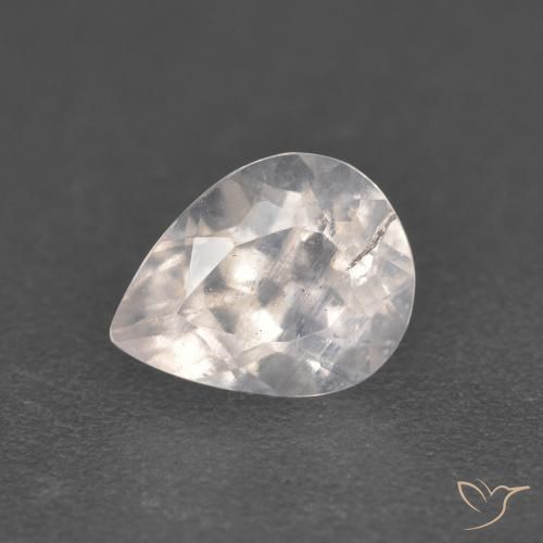 0.84ct Natural Salmon Pink Morganite, Pear Shape, VS-SI