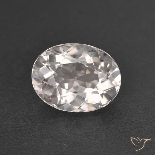 1.35ct Natural Very Light Pink Morganite, Oval, VVS