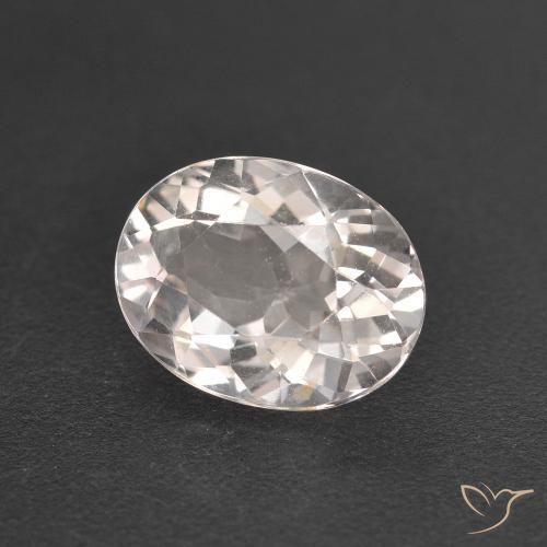 1.35 ct Pink Morganite Stone, Natural Morganite in Oval Facet Shape for Sale