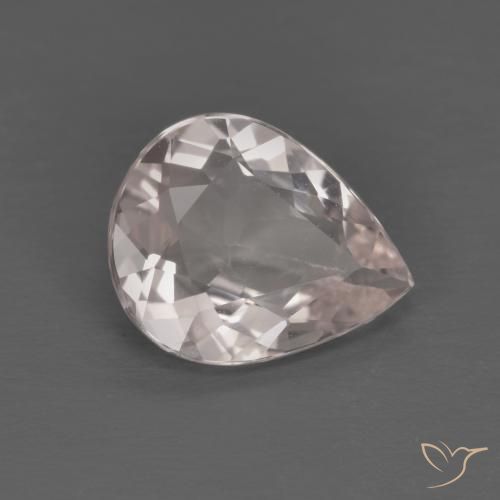 1.17 ct Pink Morganite Stone, Natural Morganite in Pear Facet Shape for Sale