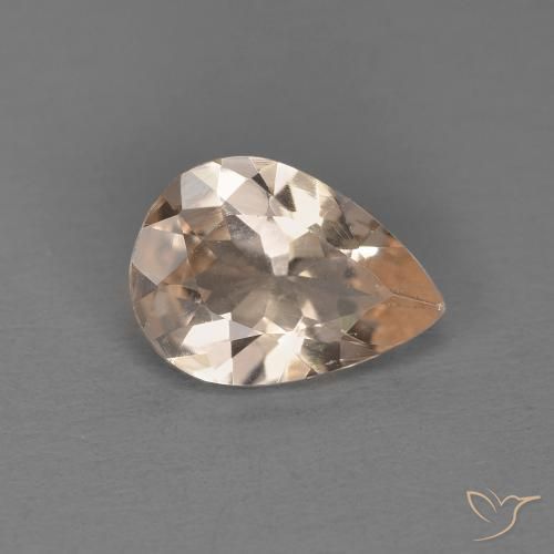 0.72ct Natural Medium Pink Morganite, Pear Shape, VS