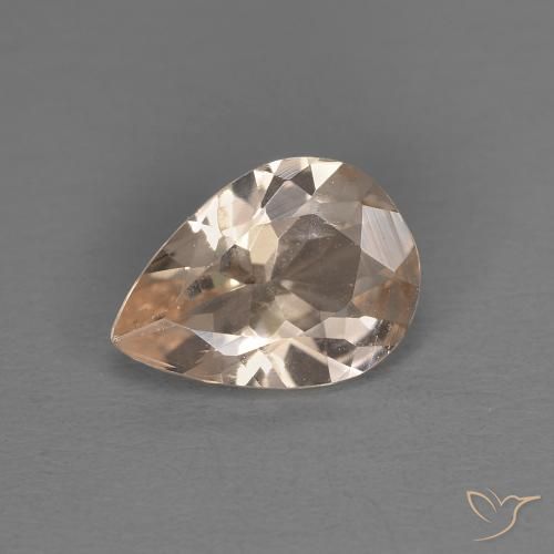 0.72 ct Pink Morganite Stone, Natural Morganite in Pear Facet Shape for Sale