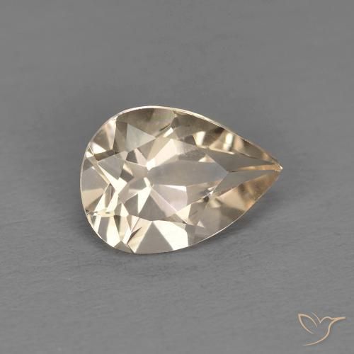 0.98 ct Golden Morganite Stone, Natural Morganite in Pear Facet Shape for Sale