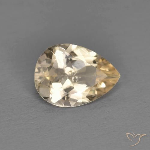 Light Golden Morganite Gem - 0.8ct Pear Facet (ID: 584805)