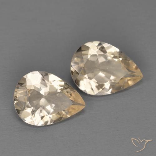 1.56 ctw Golden Morganite Stones, Natural Morganite in Pear Facet Shape for Sale