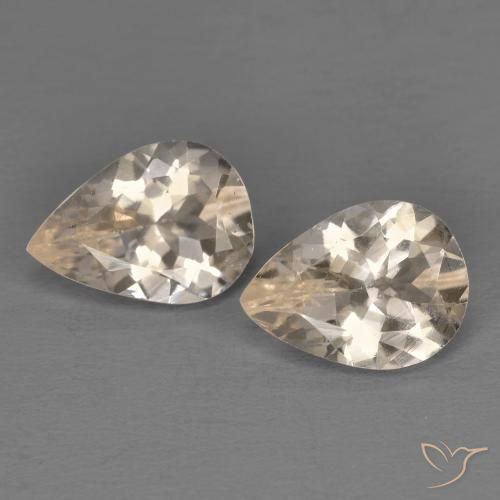 1.74 ctw Golden Morganite Stones, Natural Morganite in Pear Facet Shape for Sale