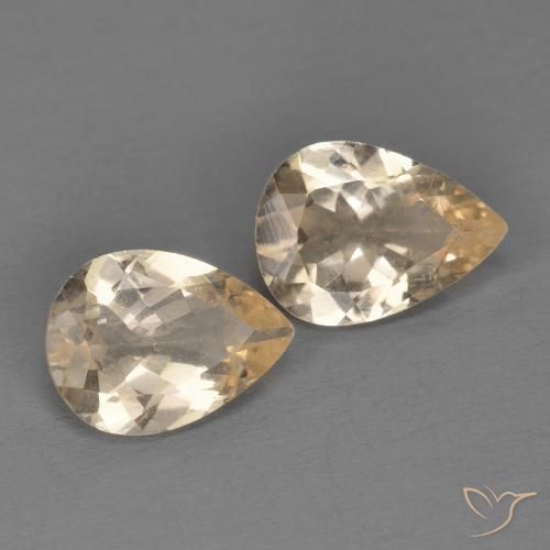1.63 ctw Golden Morganite Stones, Natural Morganite in Pear Facet Shape for Sale