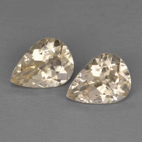 Light Golden Morganite Gem - 1ct Pear Facet (ID: 584809)