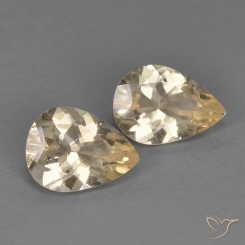 1.73 ctw Golden Morganite Stones, Natural Morganite in Pear Facet Shape for Sale