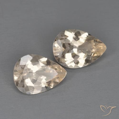 1.72 ctw Golden Morganite Stones, Natural Morganite in Pear Facet Shape for Sale
