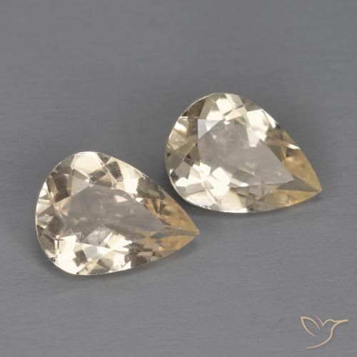 1.77 ctw Golden Morganite Stones, Natural Morganite in Pear Facet Shape for Sale