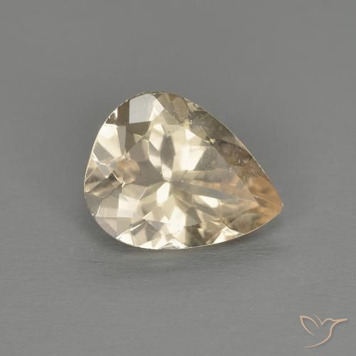 0.82 ct Golden Morganite Stone, Natural Morganite in Pear Facet Shape for Sale